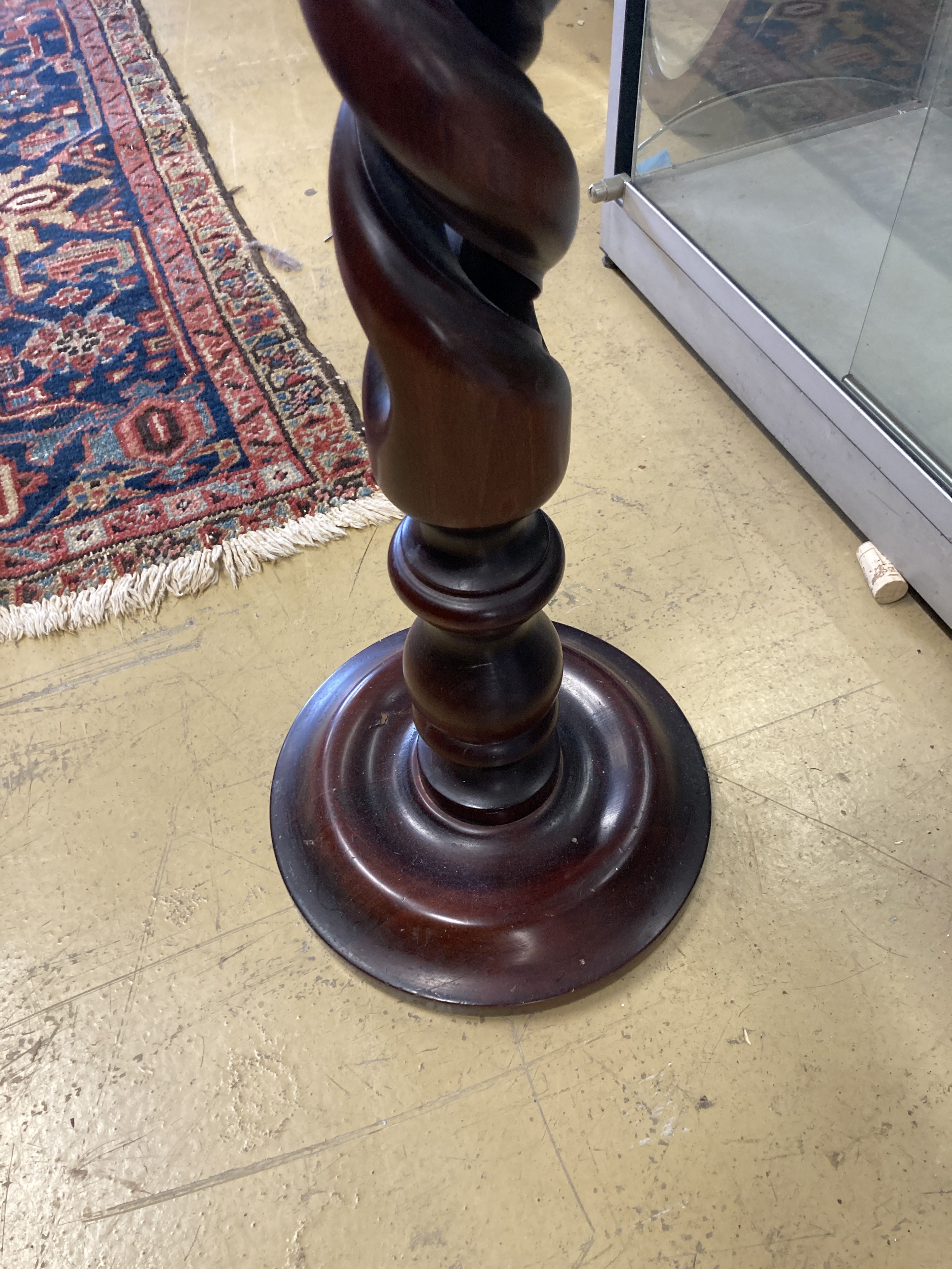 A Victorian style turned wood plant stand, height 98cm